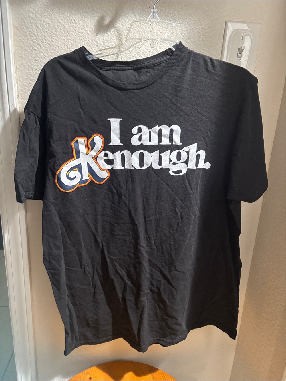 Barbie Movie I Am Kenough Black Graphic Tee L